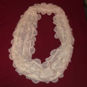 White Ruffle Scarf